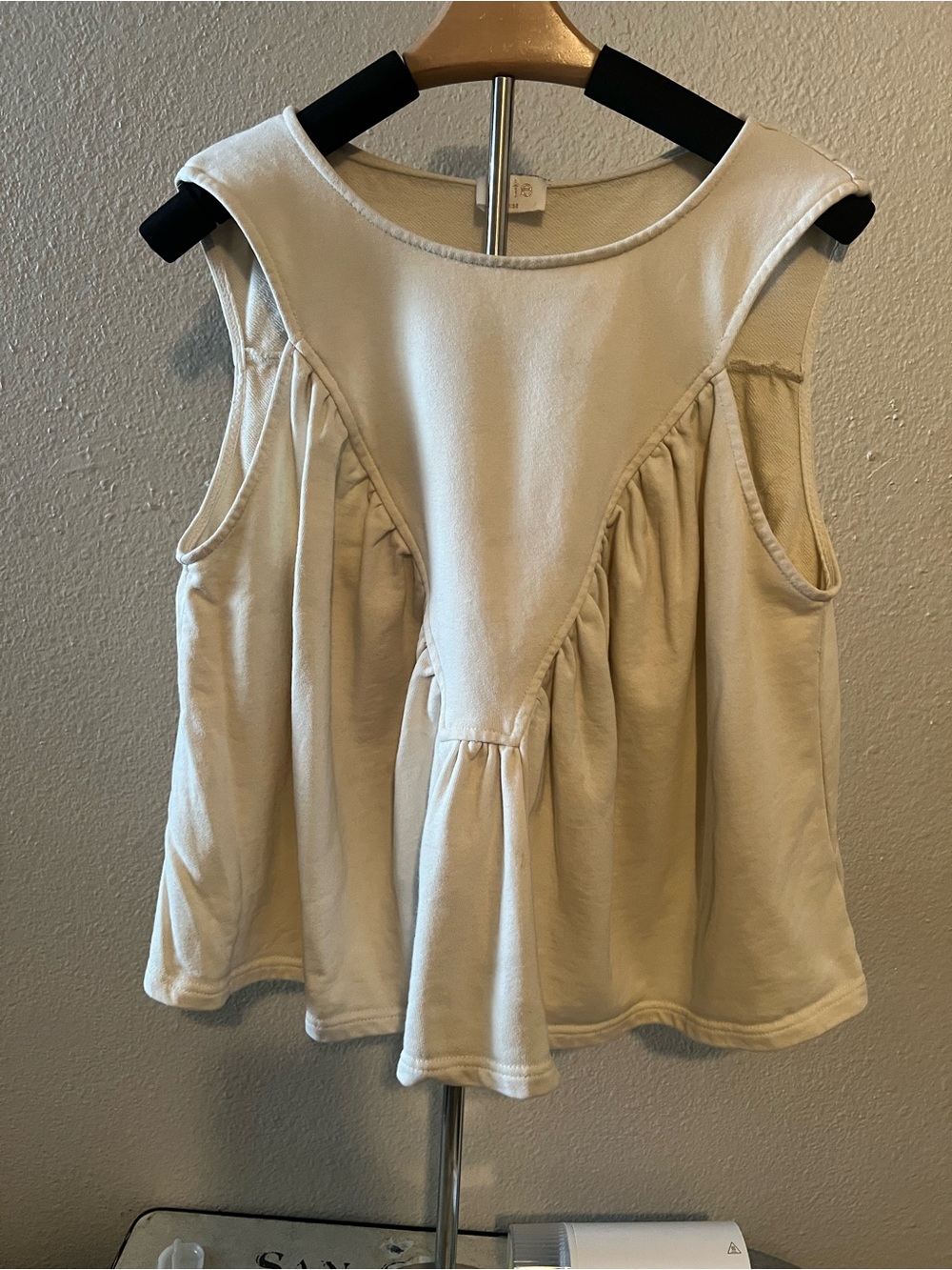 Fate Cream Gathered Yoke Tank size Large has two small stain see pictures.